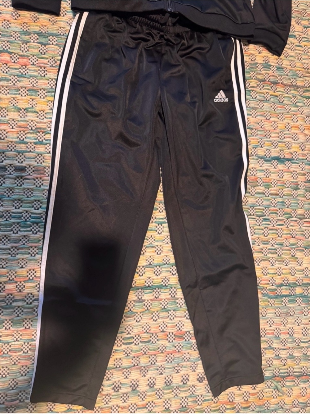 adidas Black Track Jacket and Pants Set with White Stripes - Picture 3 of 4